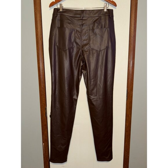 NWT Maurice’s Plus Size Perfect Brown Faux Leather Skinny High Rise Pant Size 14 - Picture 6 of 10